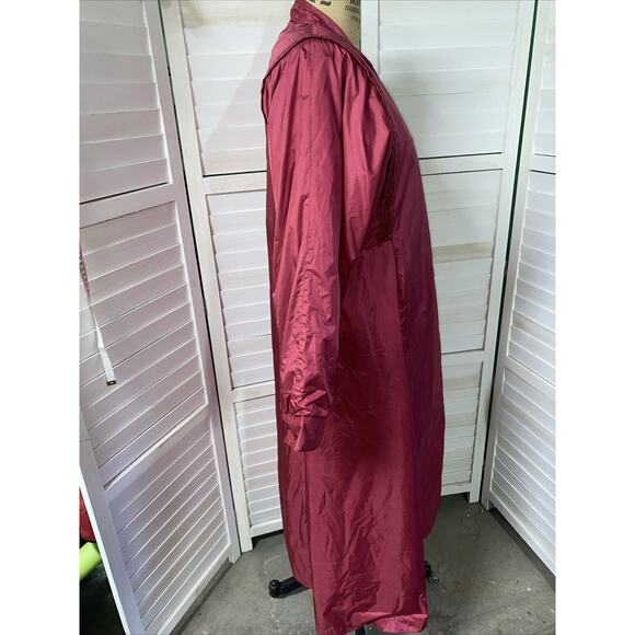 Vintage 80s Women’s Rain Trench Coat Pink Removable Quilt Lined Sz Small Korea - Picture 4 of 12